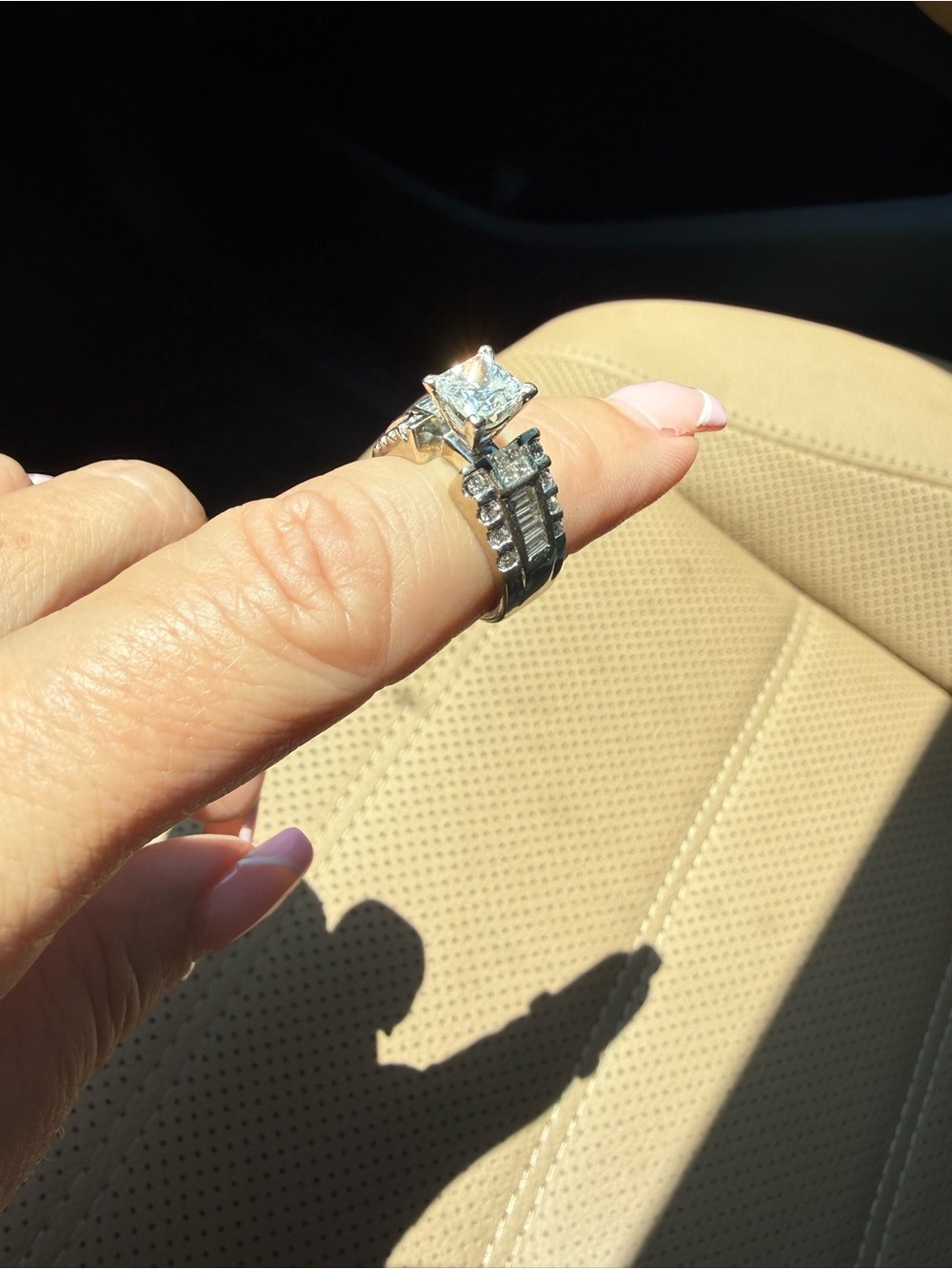 Sterling Silver Clear CZ Bridal Ring Set - White